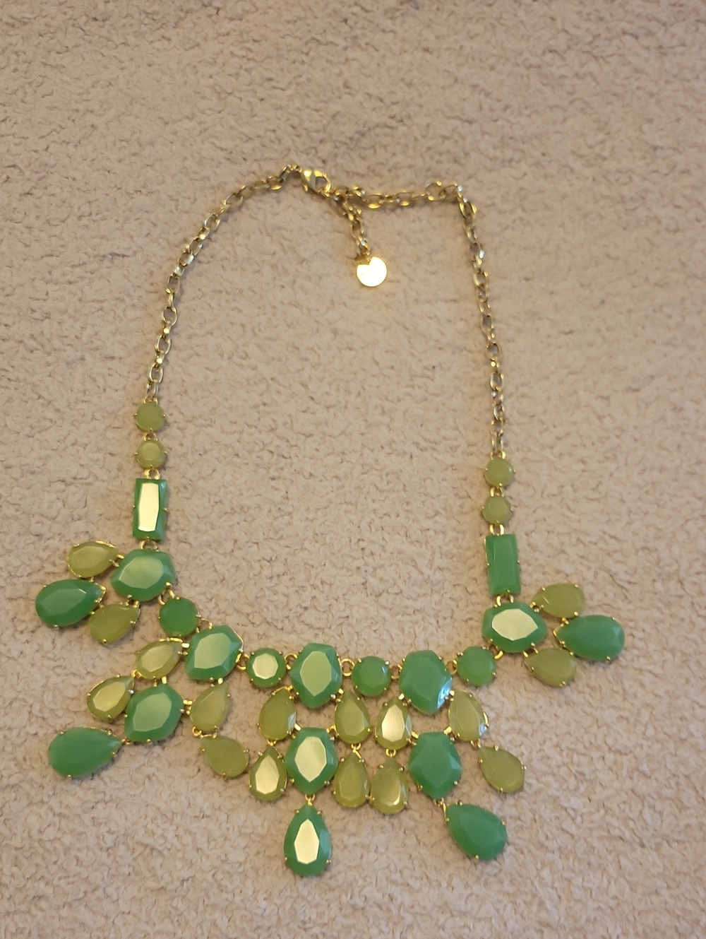 Stella & Dot Green Gem Bib Necklace
